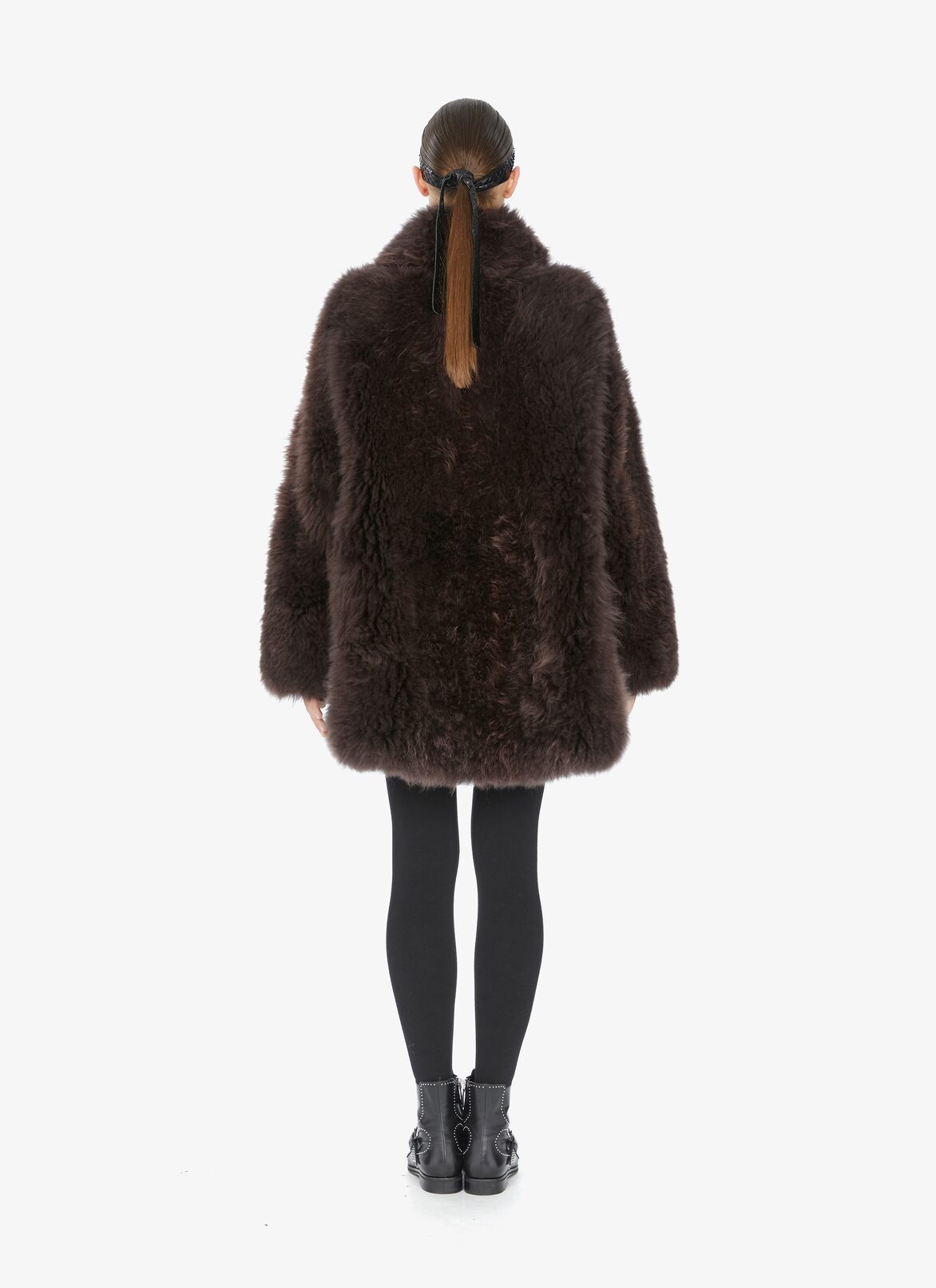 COAT MERINOS PLUME CHOCOLATE ALAÏA CHOCOLATE COAT MERINOS PLUME CHOCOLATE